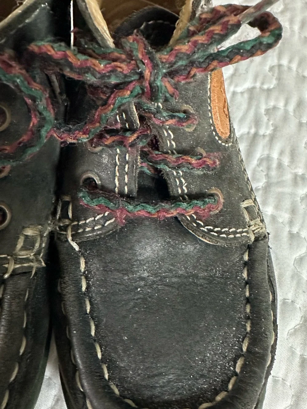 Boys Italian Black Leather suede Lace-Up Shoes